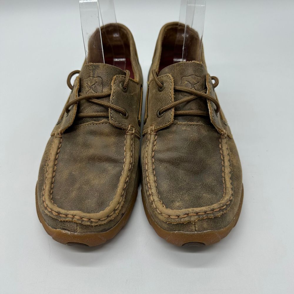 Twisted X Woman 8M Driving Mocs Leather Boat Shoe Loafer Comfort Distressed Wash